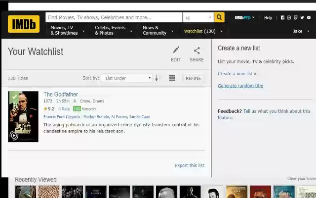 Imdb Watchlist Random Movie Generator from Chrome web store to be run with OffiDocs Chromium online Imdb Watchlist Random Movie Generator from Chrome web store to be run with OffiDocs Chromium online