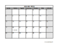 Free download 2014 Monthly Calendar DOC, XLS or PPT template free to be edited with LibreOffice online or OpenOffice Desktop online