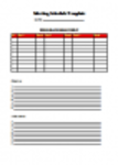 Free download Meeting Schedule Example DOC, XLS or PPT template free to be edited with LibreOffice online or OpenOffice Desktop online