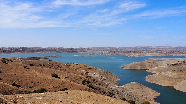 Morocco Reservoir Drought Climate - GIMP online editor free Free download Morocco Reservoir Drought Climate - free free photo or picture to be edited with GIMP online image editor
