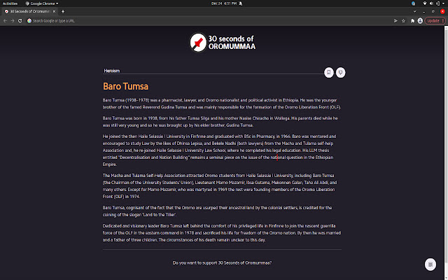 30 Seconds of Oromummaa from Chrome web store to be run with OffiDocs Chromium online 30 Seconds of Oromummaa from Chrome web store to be run with OffiDocs Chromium online