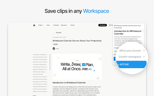 AFFiNE Web Clipper from Chrome web store to be run with OffiDocs Chromium online AFFiNE Web Clipper from Chrome web store to be run with OffiDocs Chromium online