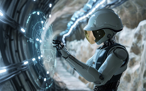 A futuristic scene with high tech robots from Chrome web store to be run with OffiDocs Chromium online A futuristic scene with high tech robots from Chrome web store to be run with OffiDocs Chromium online