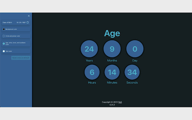 Age Calculator and Updater by Rofi  from Chrome web store to be run with OffiDocs Chromium online