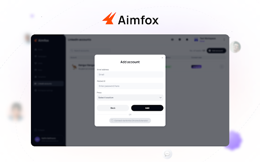 Aimfox Linkedin Session Manager from Chrome web store to be run with OffiDocs Chromium online Aimfox Linkedin Session Manager from Chrome web store to be run with OffiDocs Chromium online