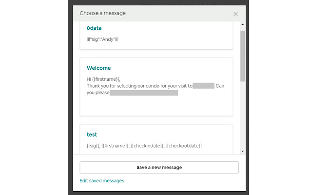 Airbnb Message Template from Chrome web store to be run with OffiDocs Chromium online Airbnb Message Template from Chrome web store to be run with OffiDocs Chromium online