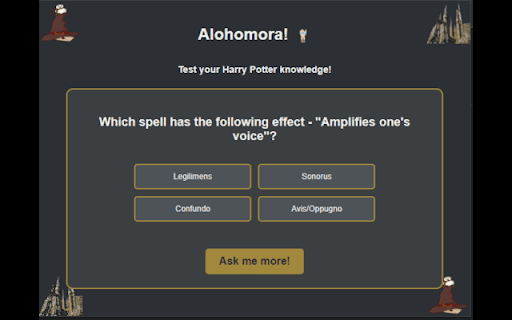 Alohomora Harry Potter from Chrome web store to be run with OffiDocs Chromium online Alohomora Harry Potter from Chrome web store to be run with OffiDocs Chromium online