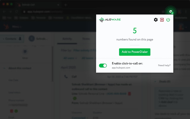Aloware Click To Call from Chrome web store to be run with OffiDocs Chromium online Aloware Click To Call from Chrome web store to be run with OffiDocs Chromium online