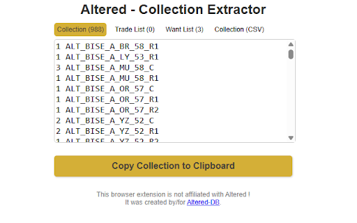 Altered Collection Extractor from Chrome web store to be run with OffiDocs Chromium online Altered Collection Extractor from Chrome web store to be run with OffiDocs Chromium online