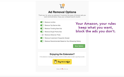 Amazon Ad Remover from Chrome web store to be run with OffiDocs Chromium online Amazon Ad Remover from Chrome web store to be run with OffiDocs Chromium online