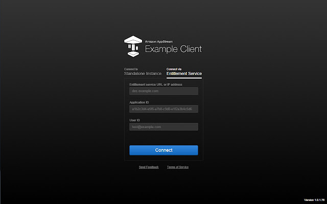 Amazon AppStream Example Client from Chrome web store to be run with OffiDocs Chromium online Amazon AppStream Example Client from Chrome web store to be run with OffiDocs Chromium online