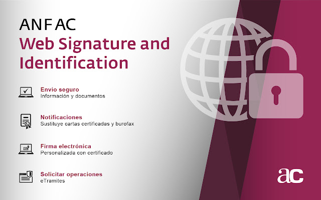 ANF AC Web Signature and Identification from Chrome web store to be run with OffiDocs Chromium online ANF AC Web Signature and Identification from Chrome web store to be run with OffiDocs Chromium online