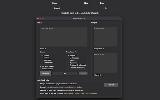 AnkiFlash Generator from Chrome web store to be run with OffiDocs Chromium online AnkiFlash Generator from Chrome web store to be run with OffiDocs Chromium online