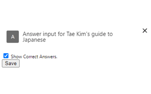 Answer input for Tae Kims guide to Japanese from Chrome web store to be run with OffiDocs Chromium online Answer input for Tae Kims guide to Japanese from Chrome web store to be run with OffiDocs Chromium online