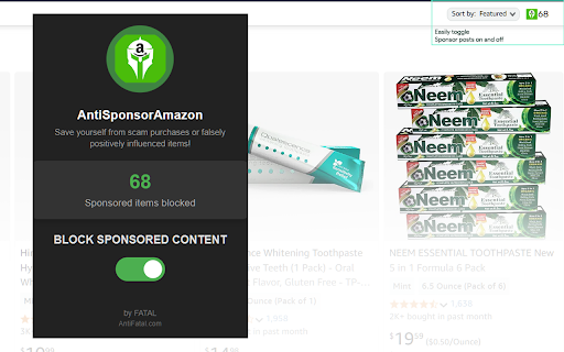 AntiSponsorAmazon by FATAL from Chrome web store to be run with OffiDocs Chromium online AntiSponsorAmazon by FATAL from Chrome web store to be run with OffiDocs Chromium online