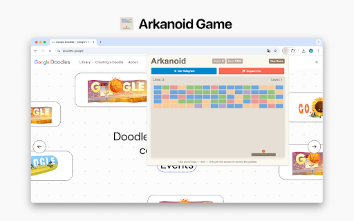 Arkanoid Game from Chrome web store to be run with OffiDocs Chromium online Arkanoid Game from Chrome web store to be run with OffiDocs Chromium online