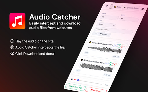 Audio Catcher from Chrome web store to be run with OffiDocs Chromium online Audio Catcher from Chrome web store to be run with OffiDocs Chromium online