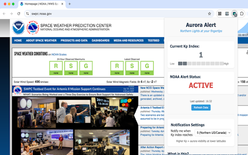 Aurora Alert from Chrome web store to be run with OffiDocs Chromium online Aurora Alert from Chrome web store to be run with OffiDocs Chromium online