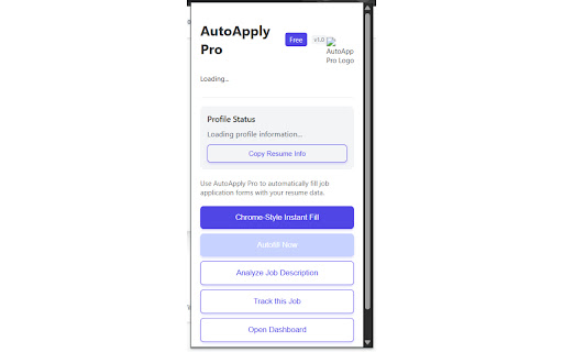 AutoApply Pro AI Job Application Assistant from Chrome web store to be run with OffiDocs Chromium online AutoApply Pro AI Job Application Assistant from Chrome web store to be run with OffiDocs Chromium online