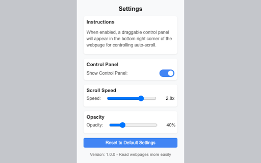 Auto Scroller from Chrome web store to be run with OffiDocs Chromium online Auto Scroller from Chrome web store to be run with OffiDocs Chromium online