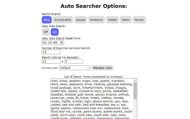 Auto Searcher from Chrome web store to be run with OffiDocs Chromium online Auto Searcher from Chrome web store to be run with OffiDocs Chromium online