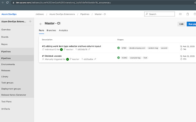 Azure DevOps Pipeline Tags from Chrome web store to be run with OffiDocs Chromium online Azure DevOps Pipeline Tags from Chrome web store to be run with OffiDocs Chromium online