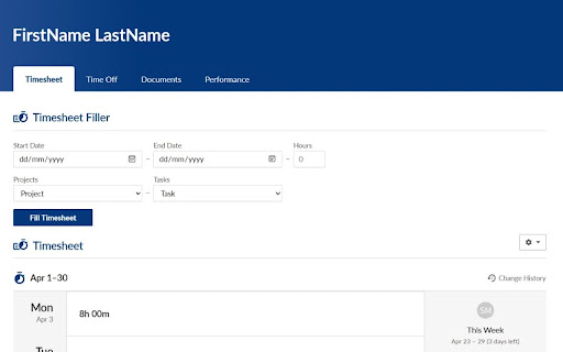 Bamboo HR Timesheet extension from Chrome web store to be run with OffiDocs Chromium online Bamboo HR Timesheet extension from Chrome web store to be run with OffiDocs Chromium online