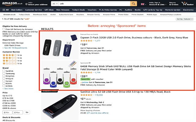 Banish Amazon Sponsored from Chrome web store to be run with OffiDocs Chromium online Banish Amazon Sponsored from Chrome web store to be run with OffiDocs Chromium online