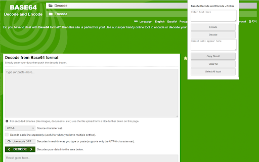 Base64 Decode and Encode Online from Chrome web store to be run with OffiDocs Chromium online Base64 Decode and Encode Online from Chrome web store to be run with OffiDocs Chromium online