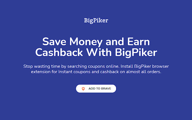 BigPiker Get Cashback on online Shopping from Chrome web store to be run with OffiDocs Chromium online BigPiker Get Cashback on online Shopping from Chrome web store to be run with OffiDocs Chromium online