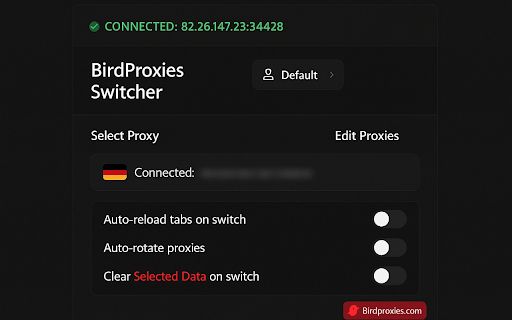 BirdProxies Switcher from Chrome web store to be run with OffiDocs Chromium online BirdProxies Switcher from Chrome web store to be run with OffiDocs Chromium online
