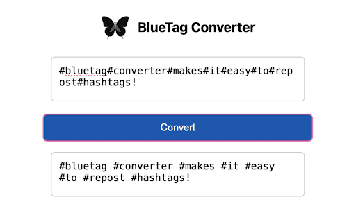 BlueTag Converter from Chrome web store to be run with OffiDocs Chromium online BlueTag Converter from Chrome web store to be run with OffiDocs Chromium online