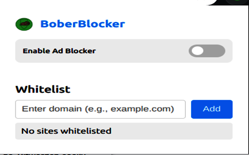 BoberBlocker from Chrome web store to be run with OffiDocs Chromium online BoberBlocker from Chrome web store to be run with OffiDocs Chromium online