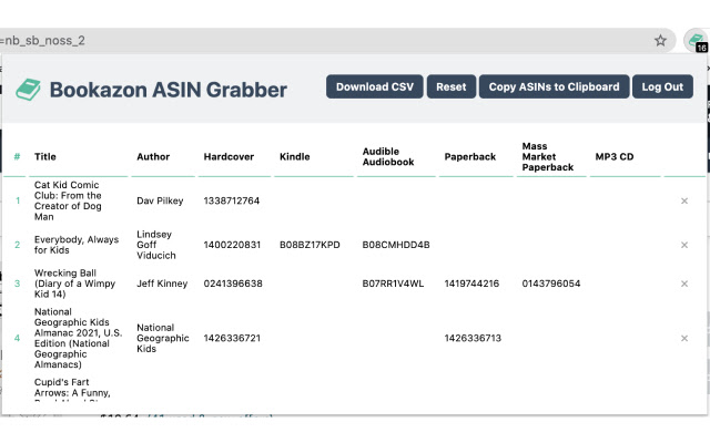 Bookazon Asin Grabber from Chrome web store to be run with OffiDocs Chromium online Bookazon Asin Grabber from Chrome web store to be run with OffiDocs Chromium online