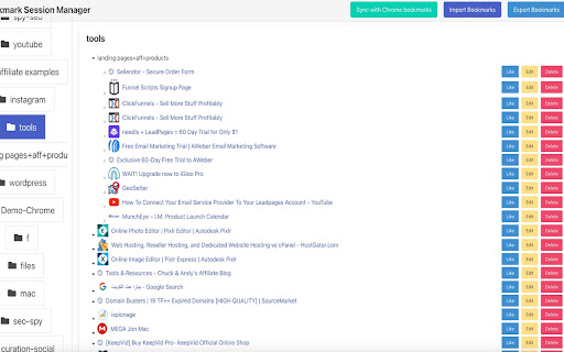 Bookmark Session Manager from Chrome web store to be run with OffiDocs Chromium online Bookmark Session Manager from Chrome web store to be run with OffiDocs Chromium online