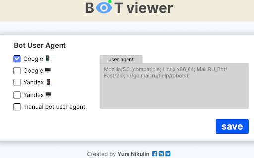Bot viewer for SEO from Chrome web store to be run with OffiDocs Chromium online Bot viewer for SEO from Chrome web store to be run with OffiDocs Chromium online