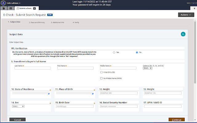 Bravo E4473 auto eNICS background check from Chrome web store to be run with OffiDocs Chromium online Bravo E4473 auto eNICS background check from Chrome web store to be run with OffiDocs Chromium online
