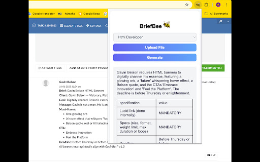 BriefBee from Chrome web store to be run with OffiDocs Chromium online BriefBee from Chrome web store to be run with OffiDocs Chromium online