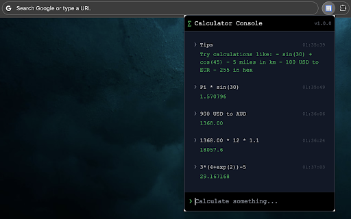 Calculator Console from Chrome web store to be run with OffiDocs Chromium online Calculator Console from Chrome web store to be run with OffiDocs Chromium online