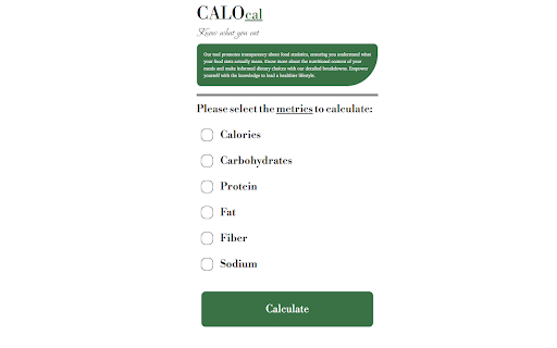 CaloCal from Chrome web store to be run with OffiDocs Chromium online CaloCal from Chrome web store to be run with OffiDocs Chromium online