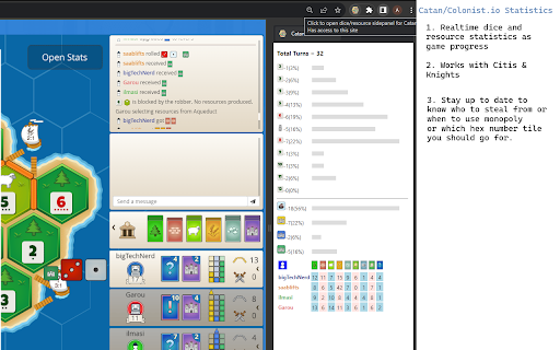 Catan Statistics from Chrome web store to be run with OffiDocs Chromium online Catan Statistics from Chrome web store to be run with OffiDocs Chromium online