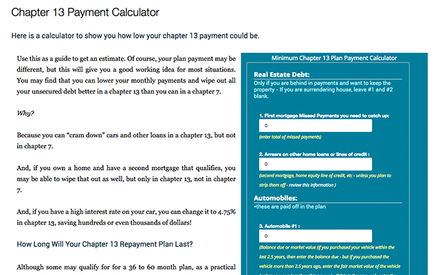 Chapter 13 Payment Calculator from Chrome web store to be run with OffiDocs Chromium online Chapter 13 Payment Calculator from Chrome web store to be run with OffiDocs Chromium online