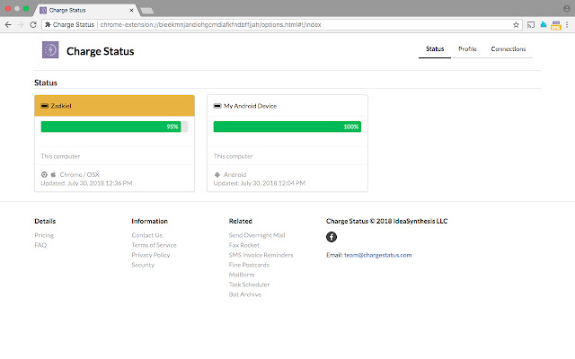 Charge Status from Chrome web store to be run with OffiDocs Chromium online Charge Status from Chrome web store to be run with OffiDocs Chromium online