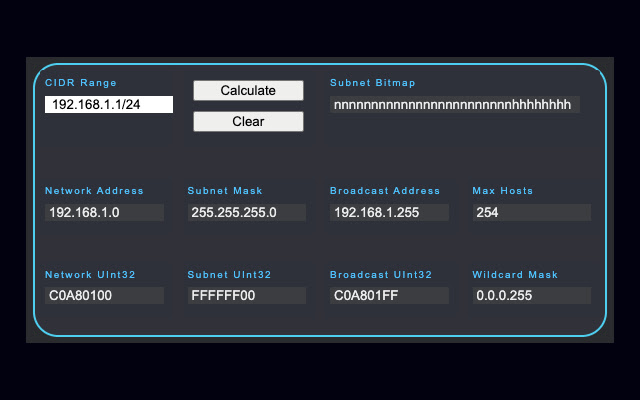CIDR X CIDR Calculator from Chrome web store to be run with OffiDocs Chromium online CIDR X CIDR Calculator from Chrome web store to be run with OffiDocs Chromium online