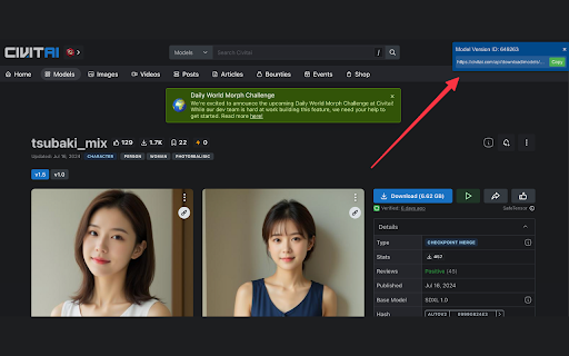 Civitai Download Link Finder from Chrome web store to be run with OffiDocs Chromium online Civitai Download Link Finder from Chrome web store to be run with OffiDocs Chromium online