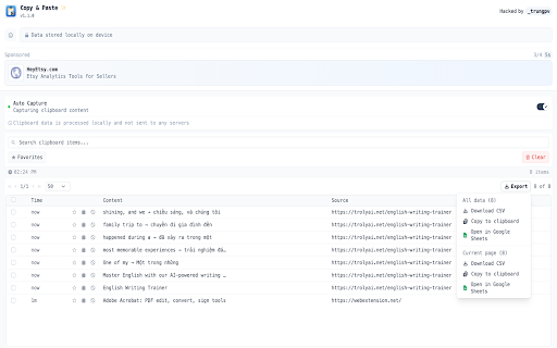 Clipboard History: Copy Paste ✨ from Chrome web store to be run with OffiDocs Chromium online Clipboard History: Copy Paste ✨ from Chrome web store to be run with OffiDocs Chromium online