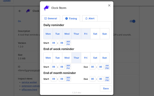 Clock Storm from Chrome web store to be run with OffiDocs Chromium online Clock Storm from Chrome web store to be run with OffiDocs Chromium online