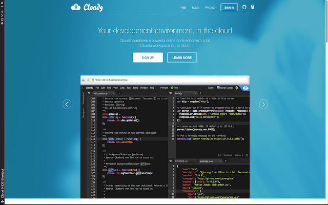 Cloud 9 IDE Shortcut from Chrome web store to be run with OffiDocs Chromium online Cloud 9 IDE Shortcut from Chrome web store to be run with OffiDocs Chromium online