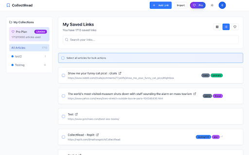 CollectRead Save Articles Instantly from Chrome web store to be run with OffiDocs Chromium online CollectRead Save Articles Instantly from Chrome web store to be run with OffiDocs Chromium online