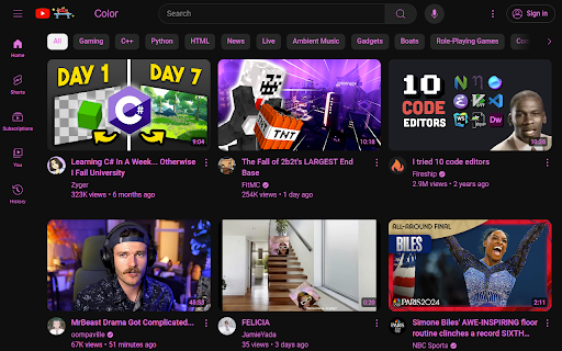 Colorful YouTube from Chrome web store to be run with OffiDocs Chromium online Colorful YouTube from Chrome web store to be run with OffiDocs Chromium online